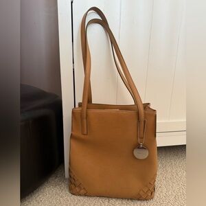 Elegant Nine West Tan Leather Tote Bag